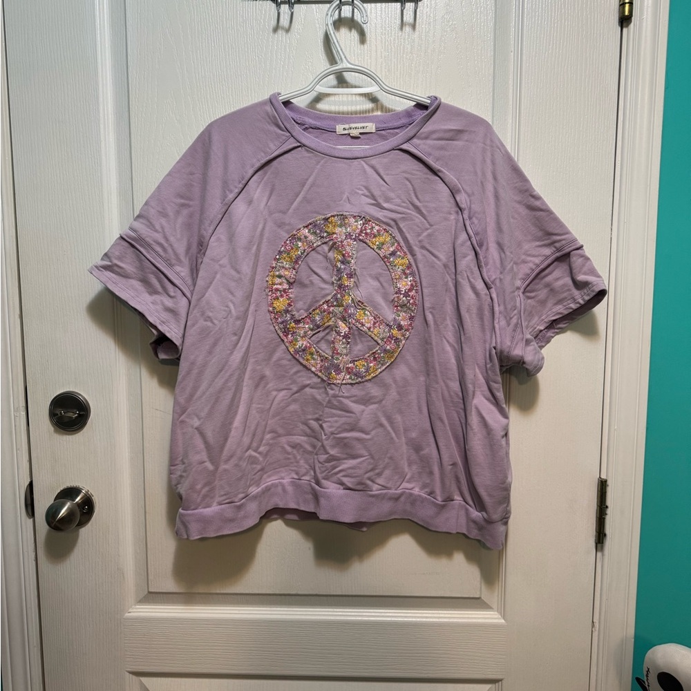 Purple Peace Sign Top